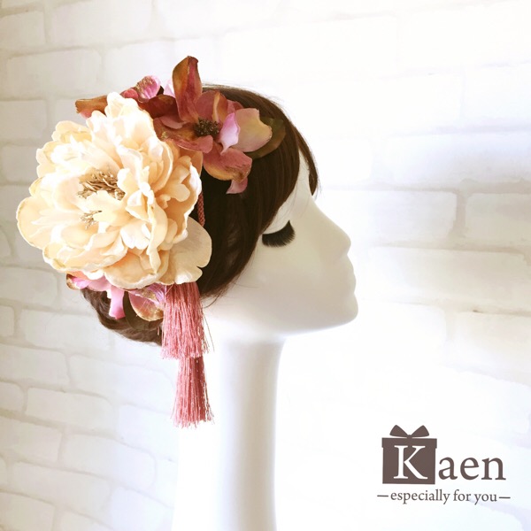 成人式に人気の大人かわいい和装の髪飾り 造花 フェイクグリーンの配達とレンタル 神戸kaen カエン